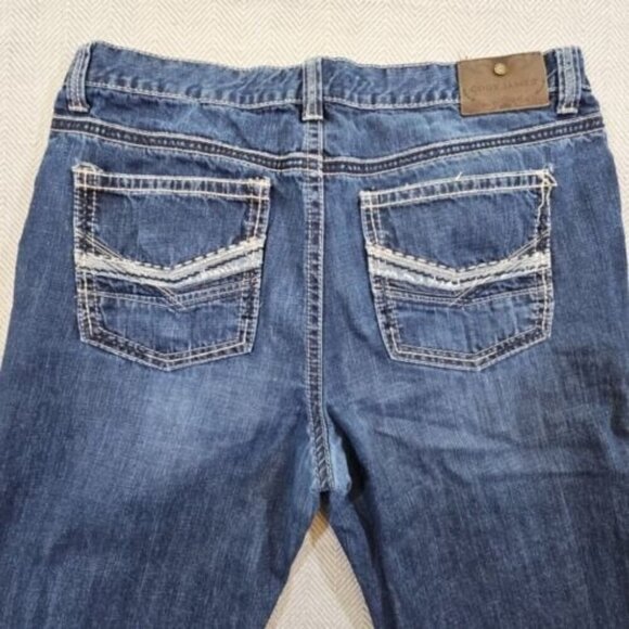 Cody James Jeans Men's 38W 34L Relaxed Blue Straight Leg Contrast Embroidery - Picture 3 of 15